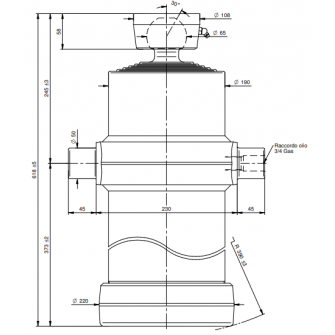 Teleskopski cilinder 5 stopenj 22 ton 2060 mm s kroglo 4052S